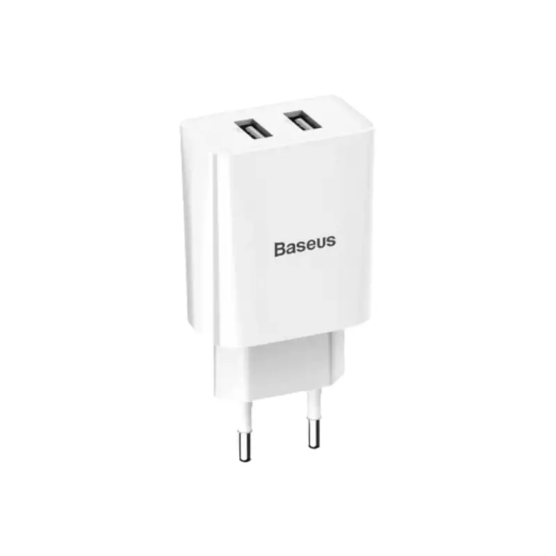 BASEUS CCFS-R02 SPEED MINI DUAL U CHARGER - WHITE-gallery-1