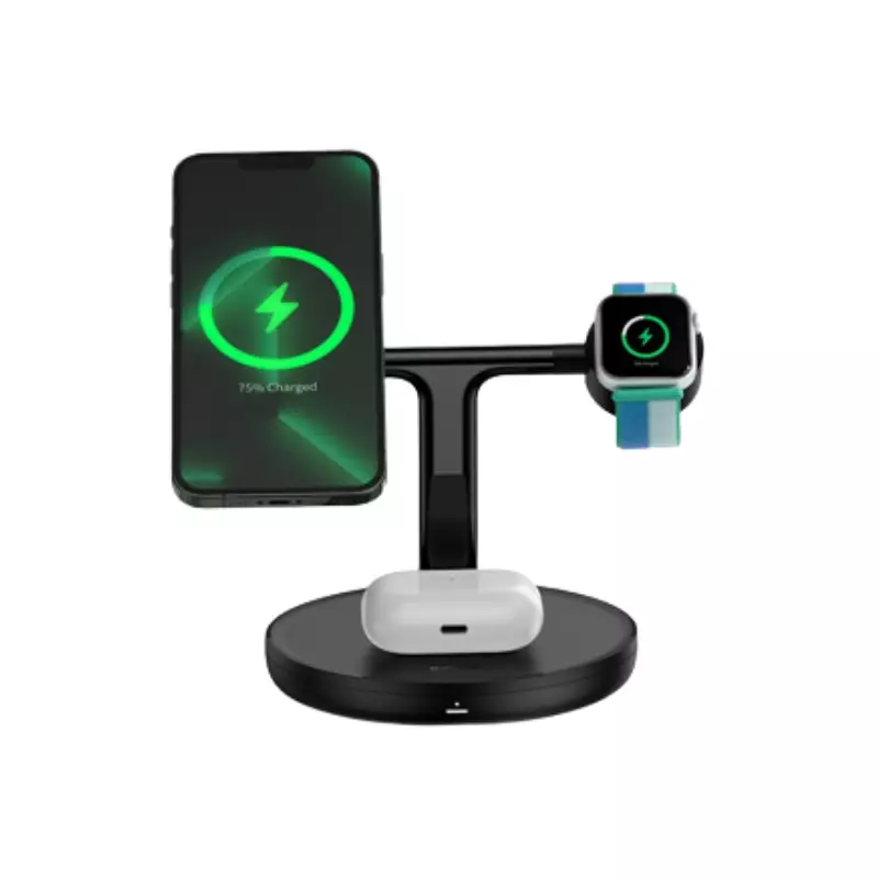 BASEUS SWAN 3-IN-1 20W WIRELESS MAGNETIC CHARGING BRACKET - BLACK-gallery-2