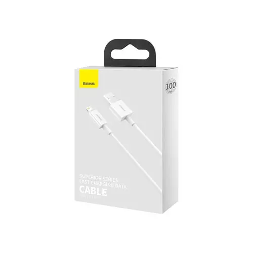 BASEUS CALYS-A02 SUPERIOR CABLE USB - LIGHTNING 2,4A 1 M WHITE - 2