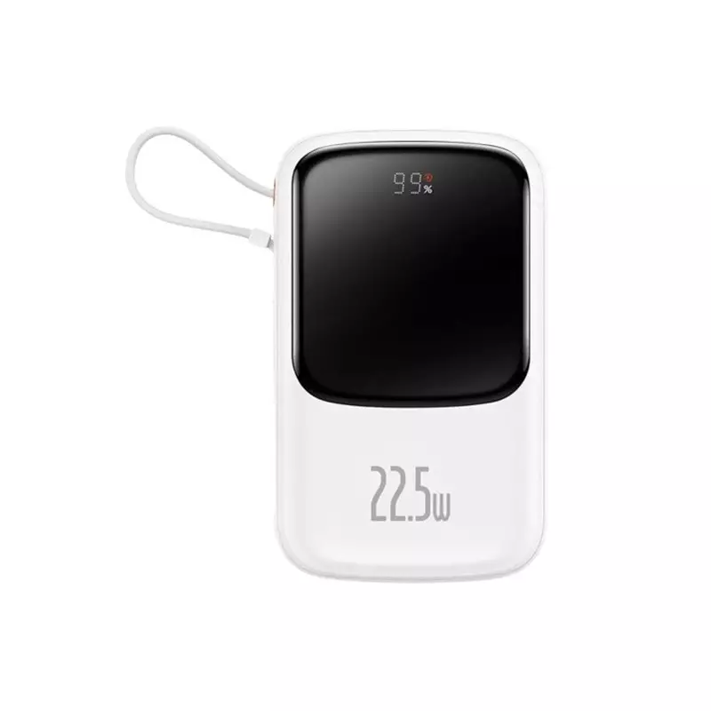 Baseus Qpow 10000mAh 22.5W fast charging power bank with Digital Display (white)