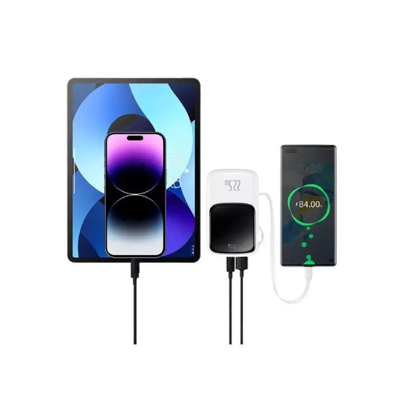Baseus Qpow 10000mAh 22.5W fast charging power bank with Digital Display (white) - 6