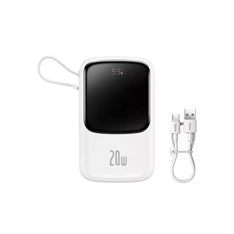 Baseus Qpow PRO 10000mAh 20W fast Charger Power bank (White)-gallery-1