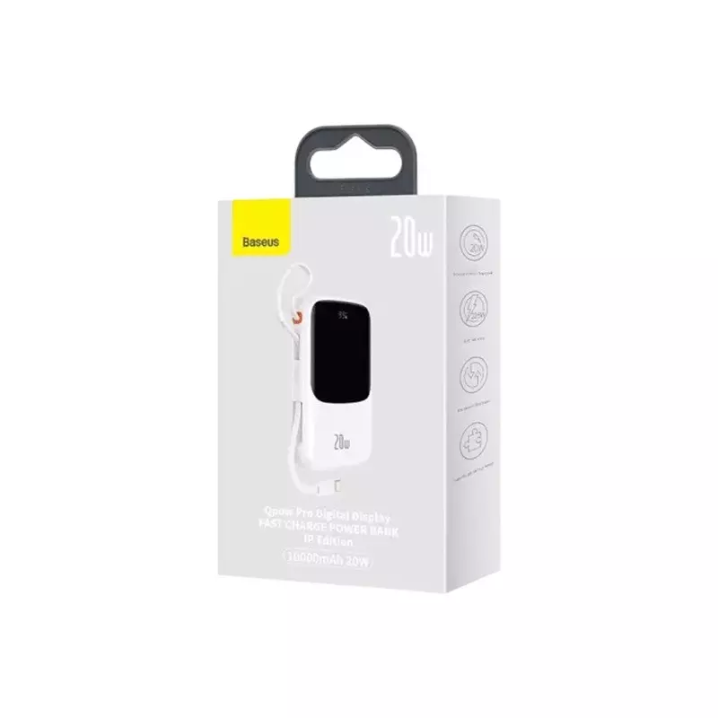 Baseus Qpow Pro 20W 10000mAh Digital Display Fast Charge Power Bank (White) #PPQD060002 - 3