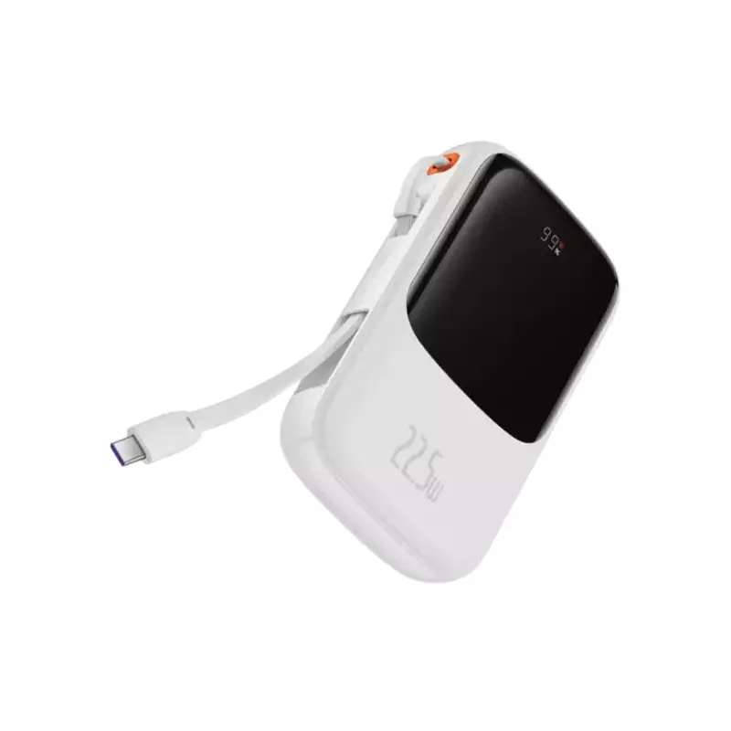 Baseus Qpow Pro 22.5W 10000mAh Type-C Digital Display Fast Charge Power Bank (White)
