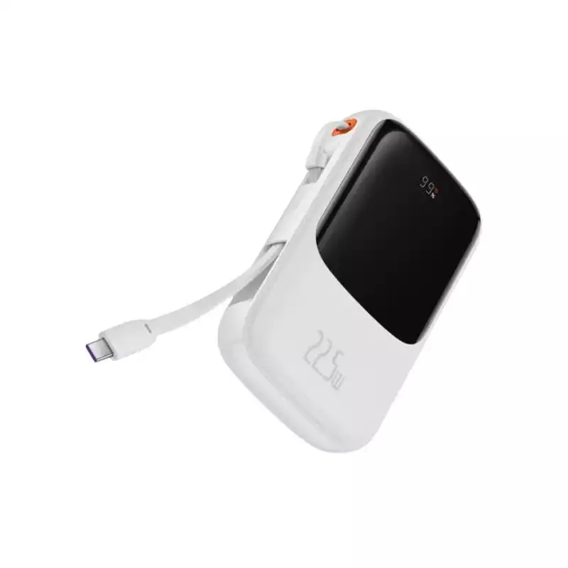 Baseus Qpow Pro 22.5W 10000mAh Type-C Digital Display Fast Charge Power Bank (White)