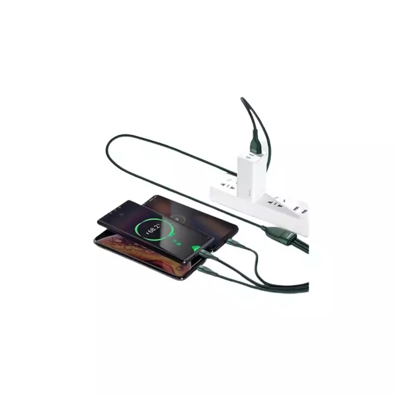 Baseus USB Male to Micro USB Type-C Male 1.2M Lightning Charging Data Cable (Green)-2
