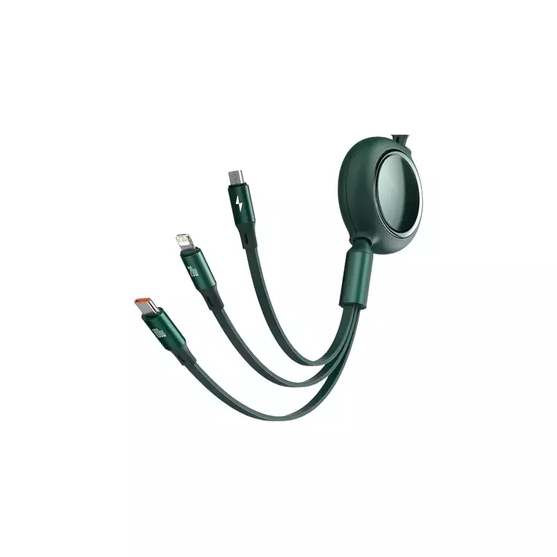 Baseus Type-C Male to Micro USB 1.2M Type-C Male Lightning Charging Data Cable (Green) - 2