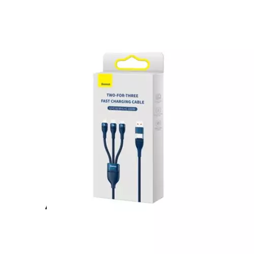 Baseus Flash Series 2 Two-for-three Charging Cable U+C to Micro Lightning Type-C 100W 1.2m Blue CASS030103 - 2