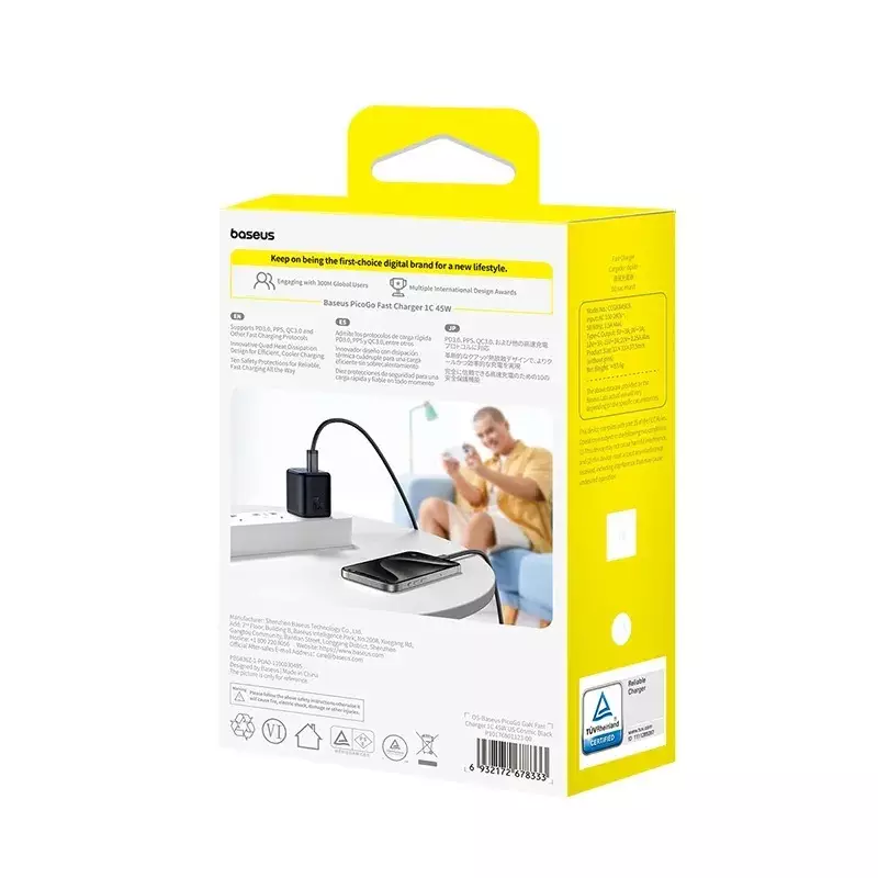 Baseus CCGAN45CS GaN6 45W PD Charger Adapter-gallery-4