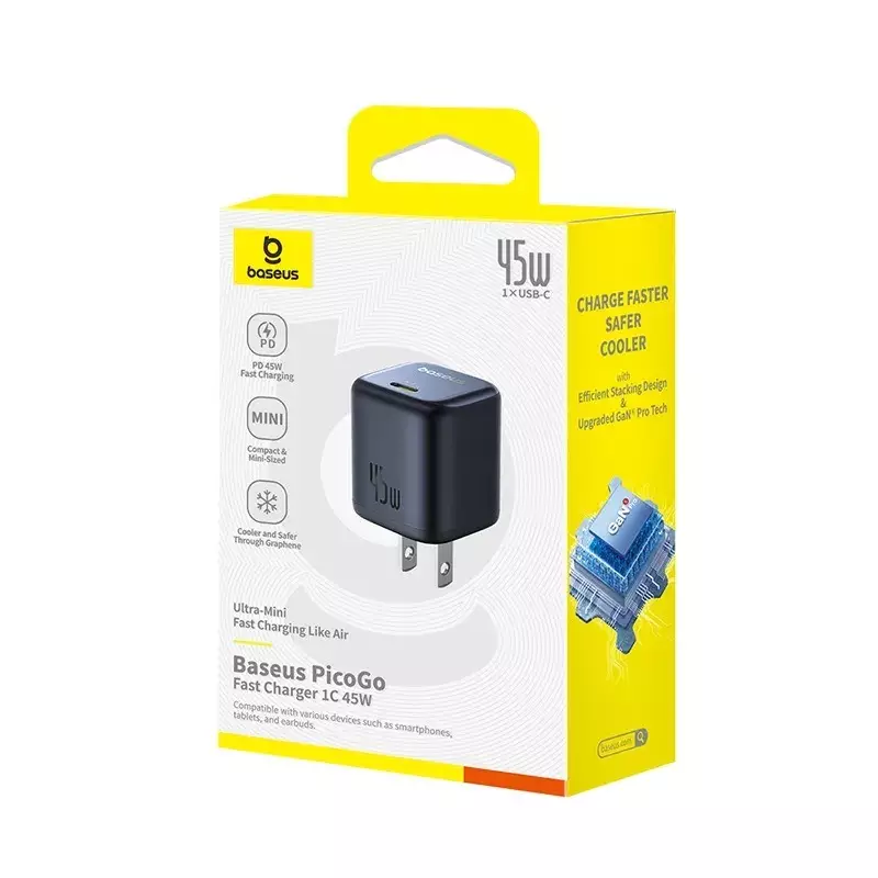 Baseus CCGAN45CS GaN6 45W PD Charger Adapter-3