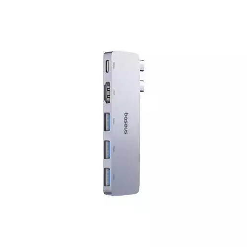 Baseus UltraJoy Series Dual Type-C Male to HDMI Tri USB 3.0 & Type-C Female Grey Hub Converter