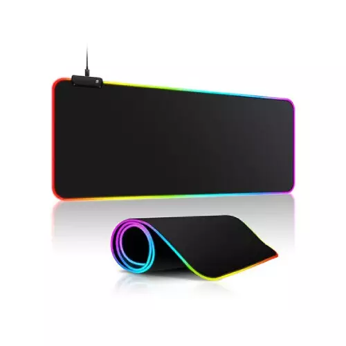 RK Royal Glowing Cool RGB Pure Black Color Waterproof XL Mousepad