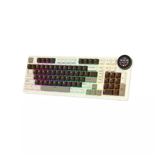 Royal Kludge RK N99 Tri Mode RGB Hot Swap Beige Switch Mechanical Gaming Keyboard (Mocha Grey)-gallery-3