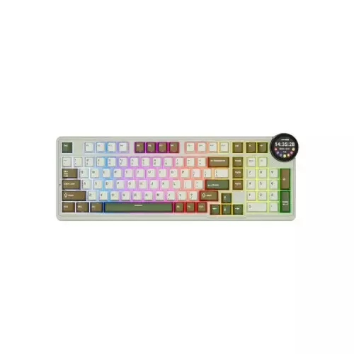 Royal Kludge RK N99 Tri Mode RGB Hot Swap Beige Switch Mechanical Gaming Keyboard (Palm Green)
