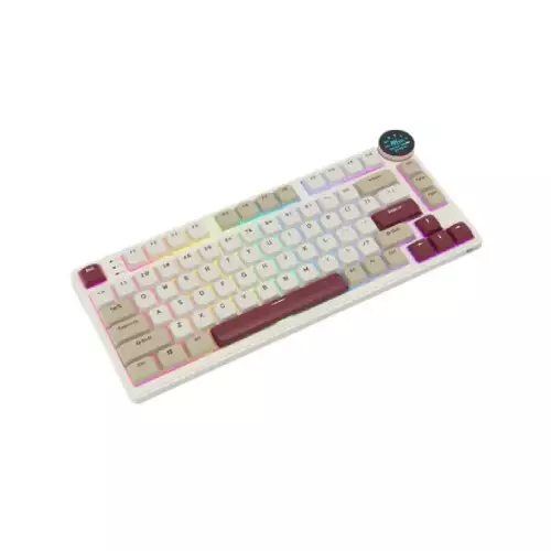 Royal Kludge N80 Low-Profile Tri-Mode RGB Brown switches Mechanical Keyboard (Rosy Clouds)-gallery-4