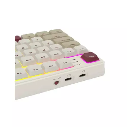 Royal Kludge N80 Low-Profile Tri-Mode RGB Brown switches Mechanical Keyboard (Rosy Clouds) - 0