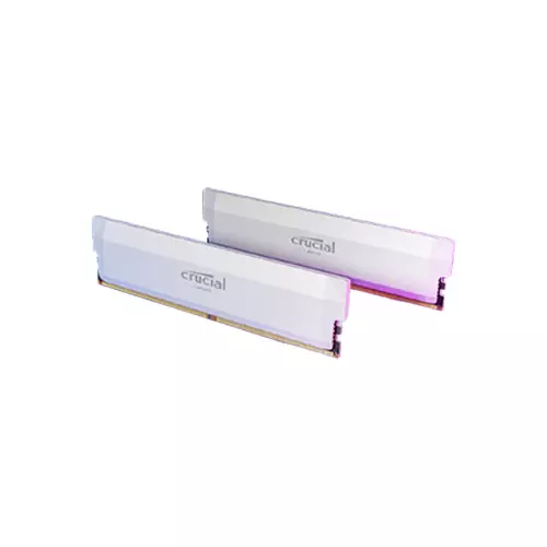 Crucial Pro 32GB (16GBx2) 6400MHz DDR5 UDIMM OC Gaming Desktop RAM-White