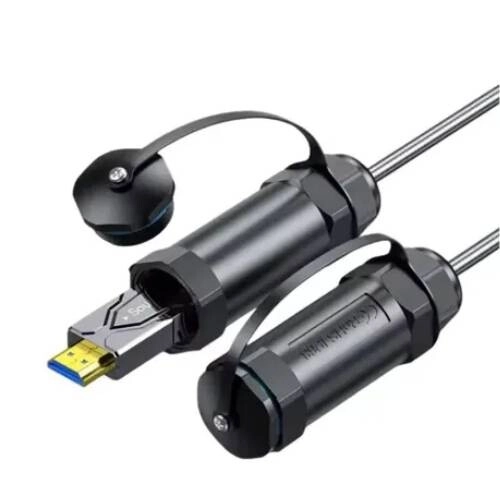 DTECH DT-HF8050KF 50m 8k HDMI Armored Fiber Optic Cable With Waterproof Shell - 1