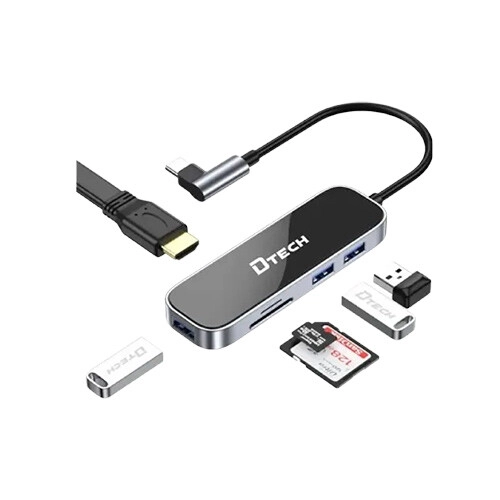 DTECH DT-T0040 USB-C 7 in 1 multi-function docking station With 100WPD fast charging