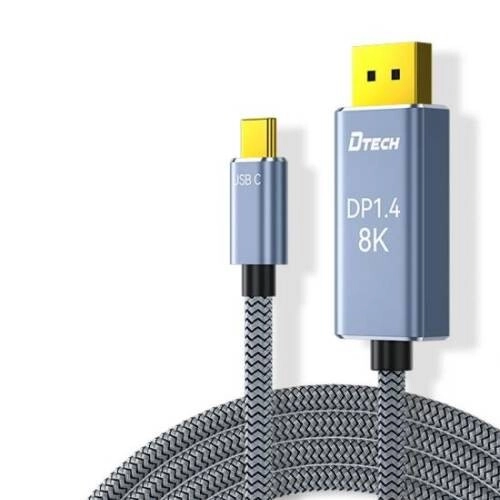 Dtech TB-2917 2m USB Type-C Male to DP Male Space Gray Cable - 1