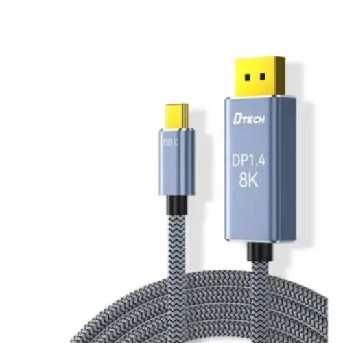 Dtech TB-2917 3m USB Type-C Male to DP Male Space Gray Cable - 1