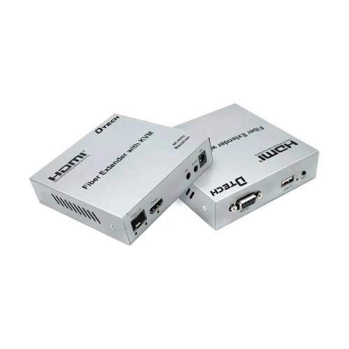 Dtech DT-7460 HDMI RS232 Fiber KVM Extender 20KM with IR