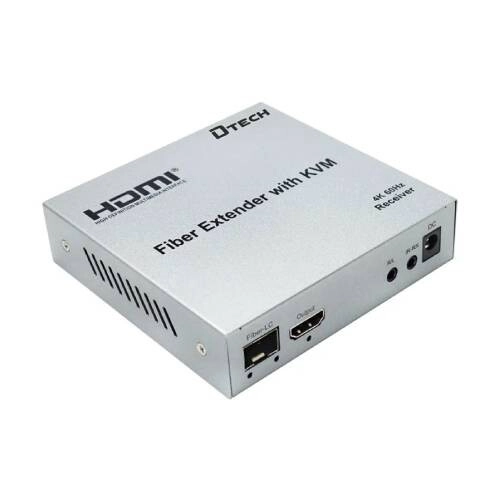 Dtech DT-7460 HDMI RS232 Fiber KVM Extender 20KM with IR - 1