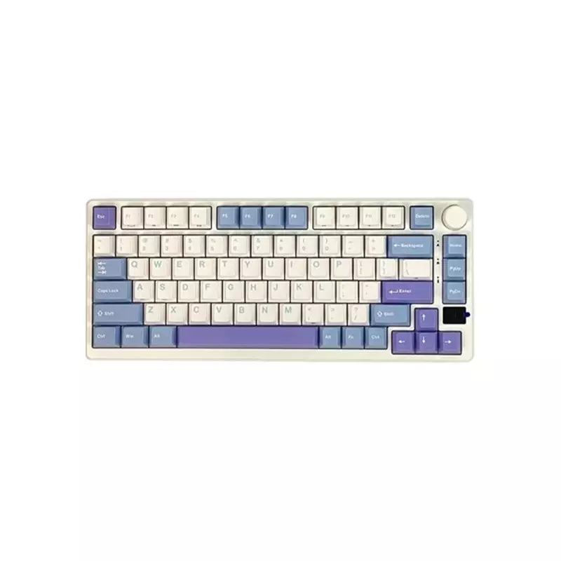 Royal Kludge RK M75 Tri Mode RGB Silver Switch Mechanical Gaming Keyboard (Taro Milk)