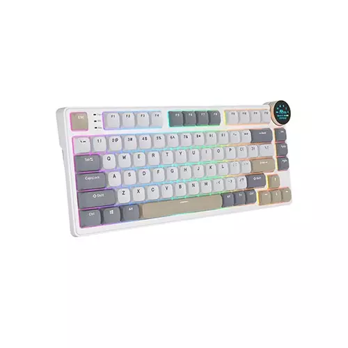 Royal Kludge N80 Low-Profile Tri-Mode RGB Mechanical Keyboard - Pearly Dawn (Brown Switch) - 1