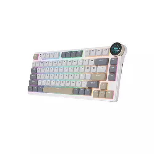 Royal Kludge N80 Low-Profile Tri-Mode RGB Mechanical Keyboard - Pearly Dawn (Brown Switch) - 2