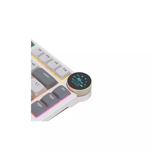 Royal Kludge N80 Low-Profile Tri-Mode RGB Mechanical Keyboard - Pearly Dawn (Brown Switch) - 3