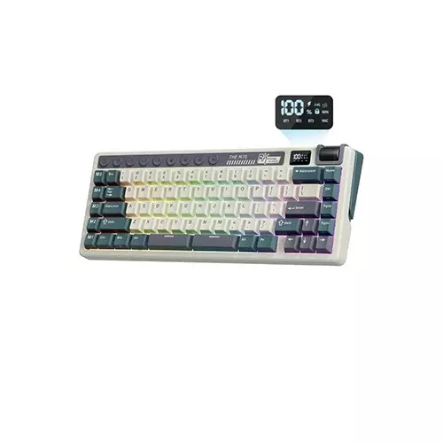 ROYAL KLUDGE RK M70 Hot Swappable Tri Mode Mechanical Gaming Keyboard Cream Switch-1