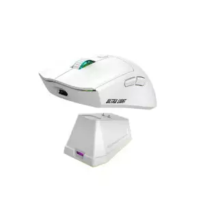 JEDEL WD139 RGB Lightweight Wireless Gaming Mouse With Charging Dock (White)
