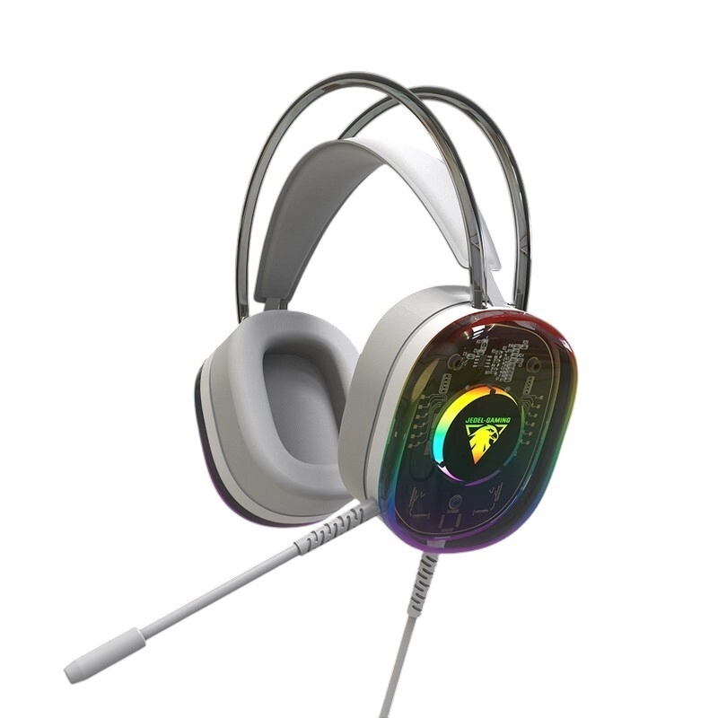 JEDEL GH580  Wired RGB ANC Headset White