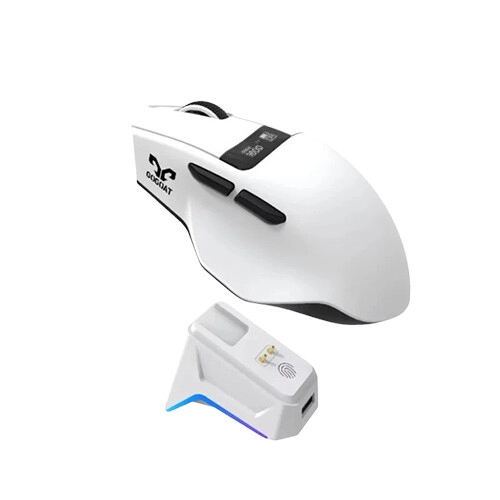 JEDEL V8 Tri-Mode Mouse with Charging Dock (White) - 1