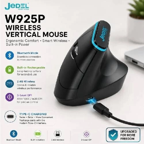 JEDEL W925P Vertical Wireless Ergonomic Mouse - 1