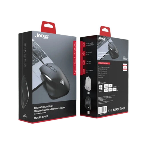 JEDEL CP102 7D Ergonomic Office Mouse (Black) - 3