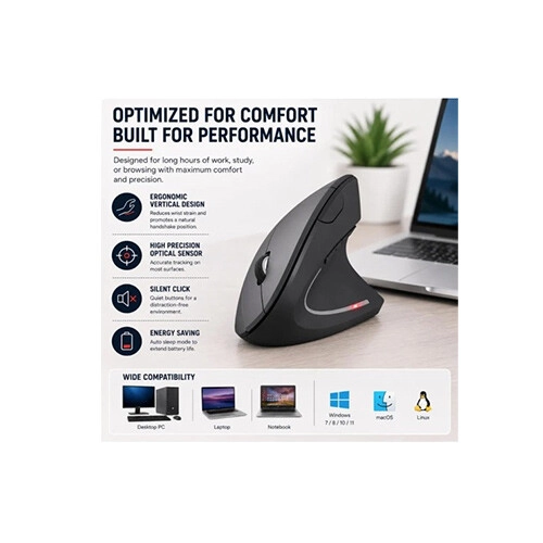 JEDEL W925 Wireless Vertical Rechargeable Mouse - 1