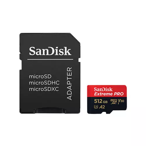 SANDISK EXTREME PRO 512GB 200MBPS MICROSDXC MEMORY CARD