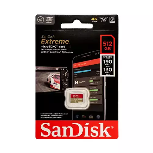 SANDISK EXTREME 512GB 190MBPS MICROSDXC UHS-I MEMORY CARD-gallery-1