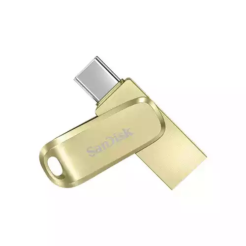 SanDisk Ultra Dual Drive Luxe 256GB USB Type-C 400MB/s Pen Drive (Gold)