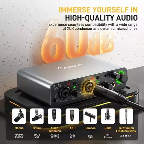 MAONO ProStudio PS22 USB-C Audio Interface (Black)-4