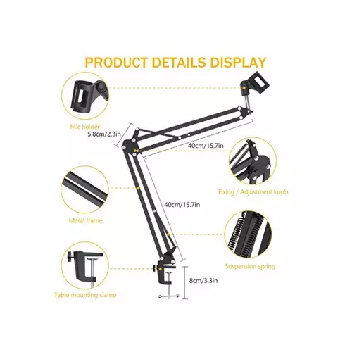 MAONO B01 Microphone Suspension Boom Scissor Arm Stand-gallery-2