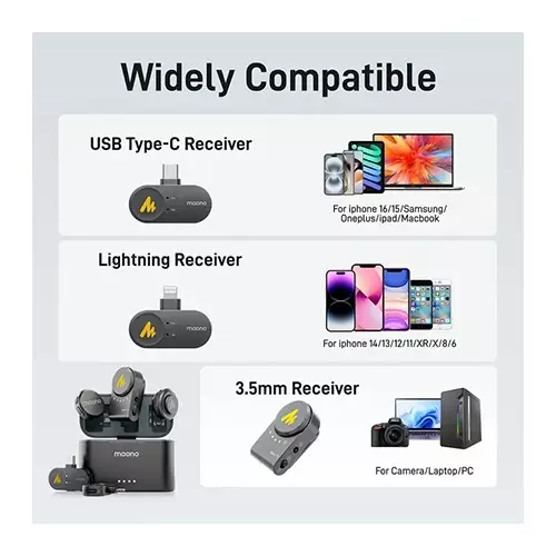 Maono Wave T5 Wireless Lavalier Microphone Combo Edition-gallery-2