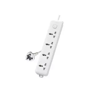 Deli CT703ES 3 Pin 4 Port 3 Meter With surge Protection Power Strip
