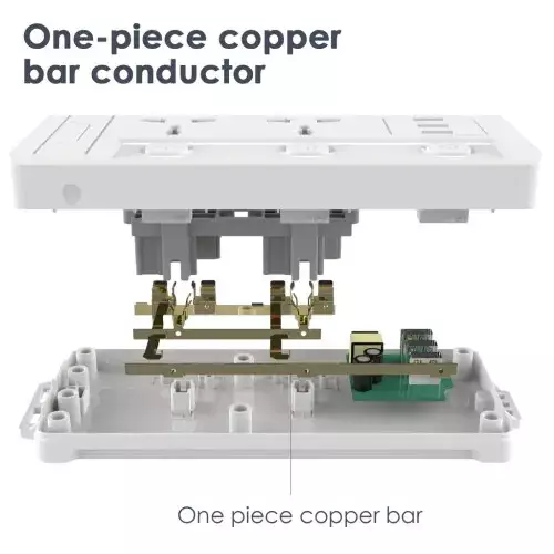 Deli CT411 2 Pin 4 Port 2 Meter Power Strip - 1