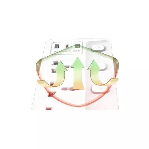 Deli CT711 4 Port 2 Meter Power Strip (White) - 1