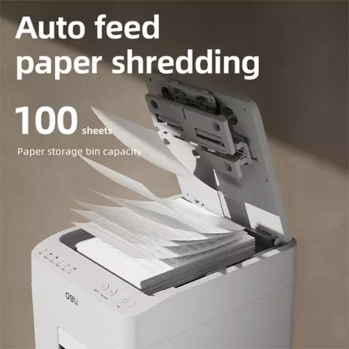 Deli ET081 P5 26L 100 Sheets Auto Paper Shredder - 1