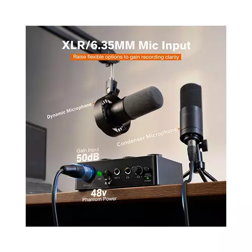 FIFINE Ampli 1 48V Phantom Power & 50dB Gain USB Audio Interface-gallery-2