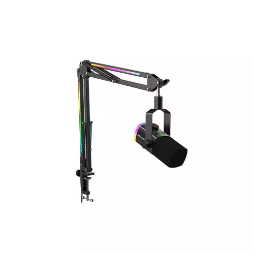 FIFINE AmpliGame AM8PROT Dynamic Microphone Kit with RGB Boom Arm Stand